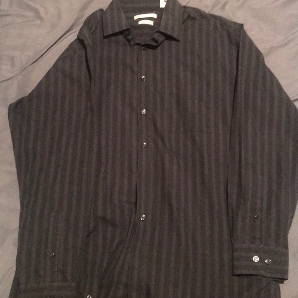 Black/Purple Striped Casual Long Sleeve Shirt